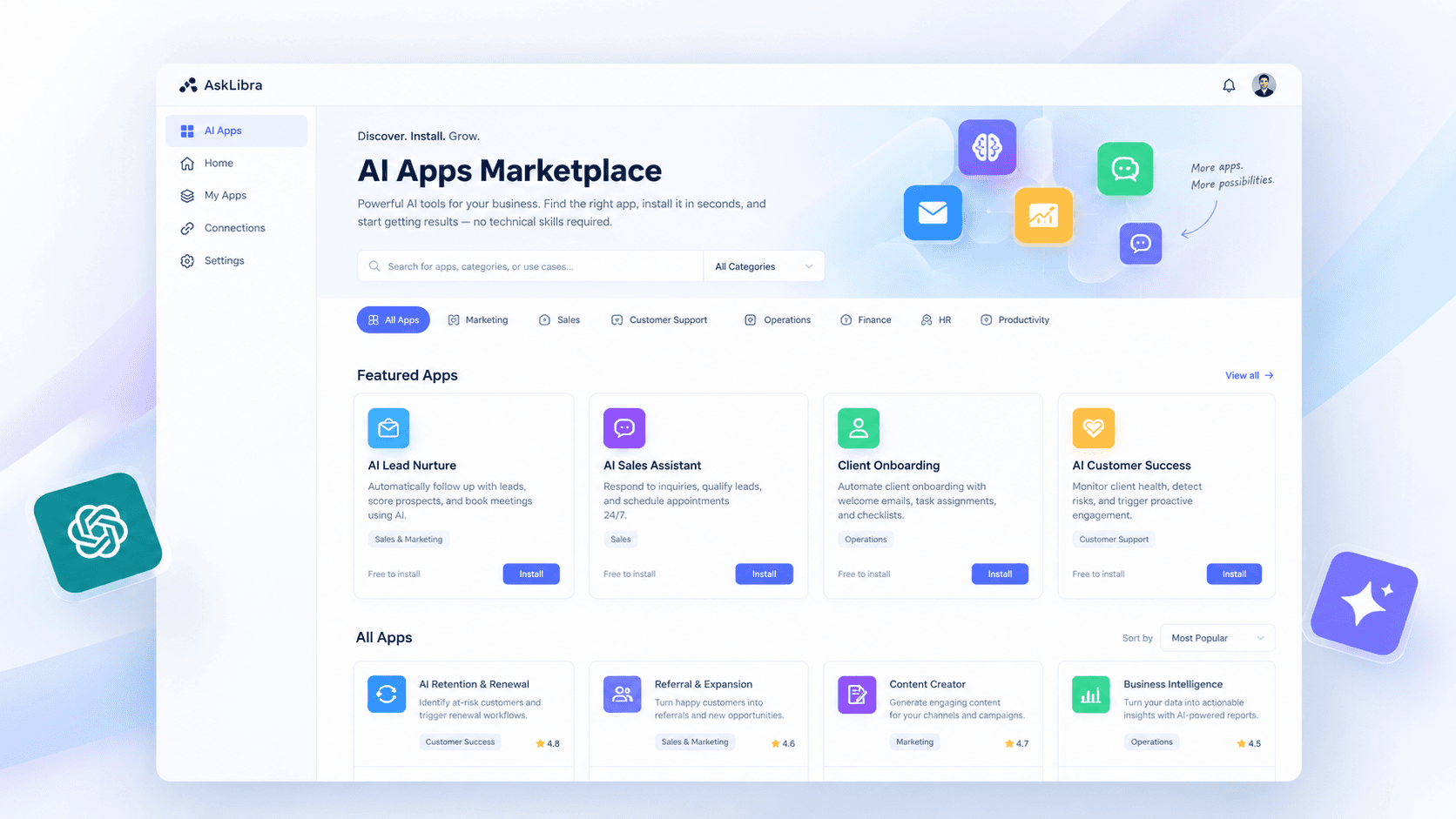 AskLibra AI Apps Marketplace