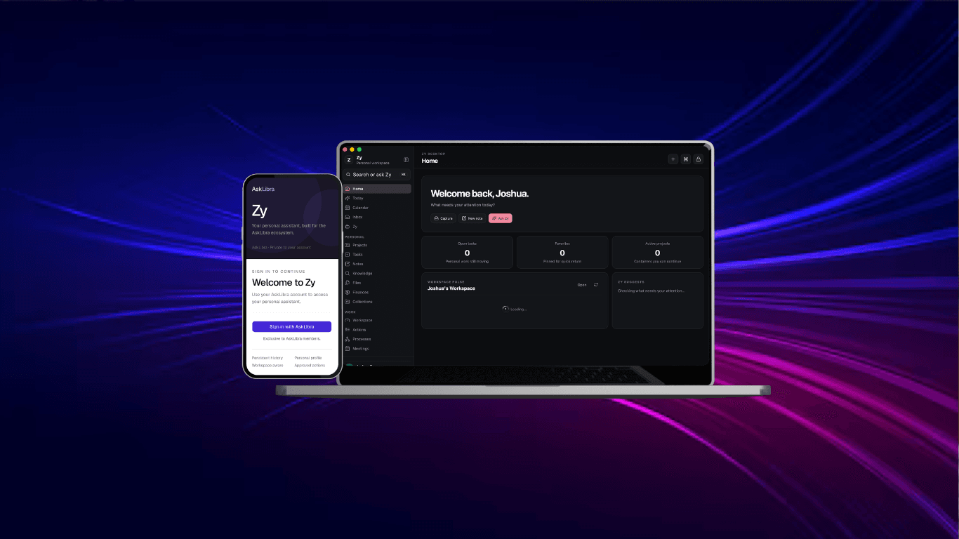 Zy AskLibra Assistant interface